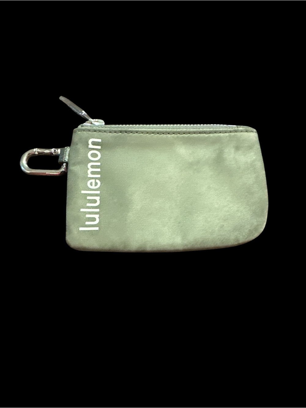 lululemon athletica Sage Green Zip Key Pouch with Carabiner